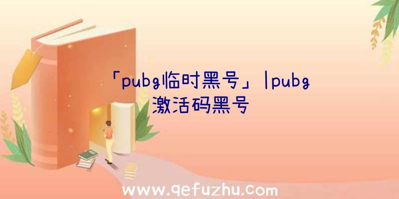 「pubg临时黑号」|pubg激活码黑号